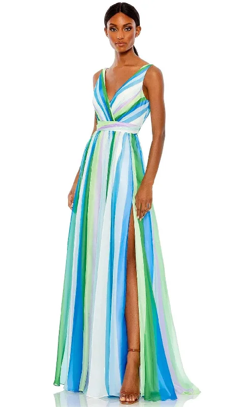 Mac Duggal 68151 - Sleeveless Striped Prom Dress