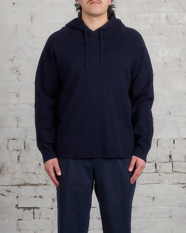 Norse Projects Axel Merino Cotton Milano Hoodie Dark Navy