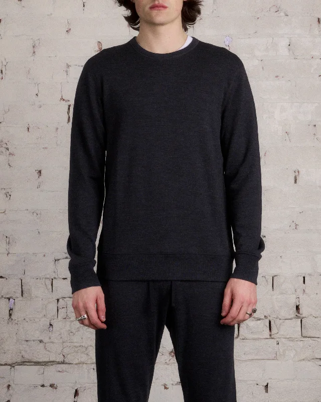 Reigning Champ Knit Merino Terry Crewneck Charcoal