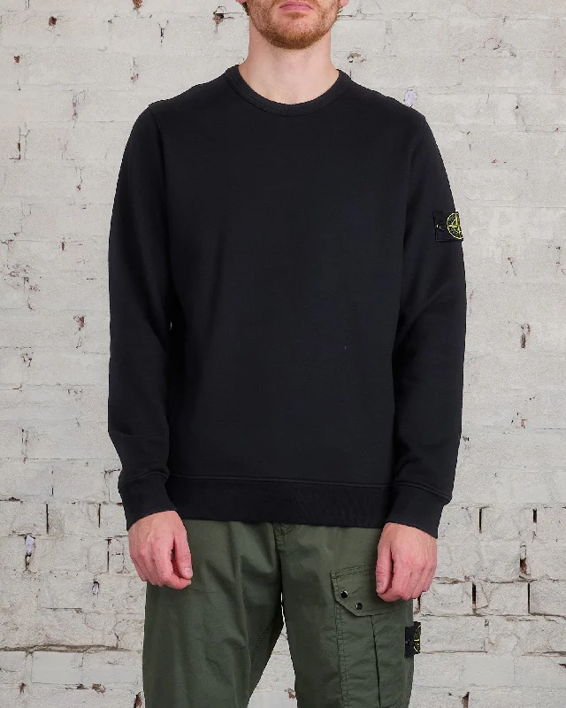 Stone Island Cotton Brush Fleece Crewneck Black