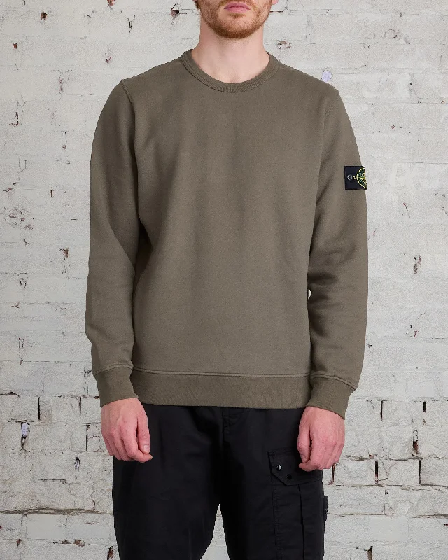 Stone Island Cotton Brush Fleece Crewneck Walnut