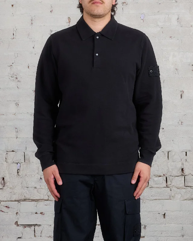 Stone Island Ghost Piece Stretch Fleece Rugby Black