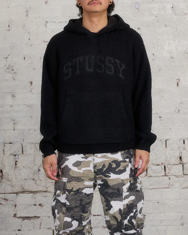 Stussy Felt Patch Knit Hoodie Black