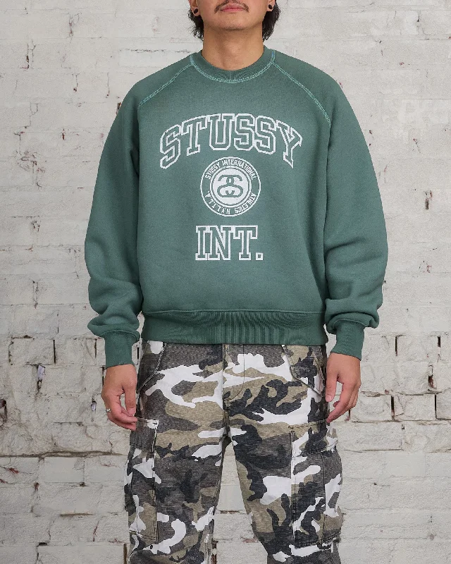 Stussy Overlock Varsity Raglan Crewneck Pine