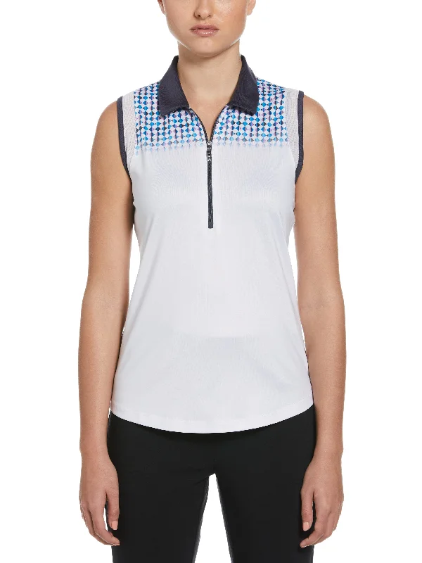 Womens Engineered Evanescent Geo Print Golf Shirt