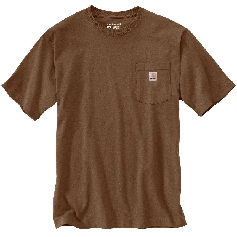 Loose Fit Heavyweight Pocket T-Shirt - Mocha Heather