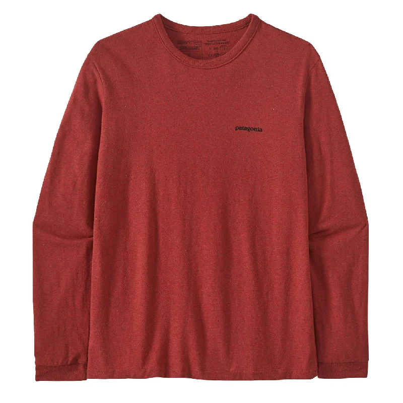 Patagonia Womens Long-Sleeved P-6 Logo Responsibili-Tee Burl Red