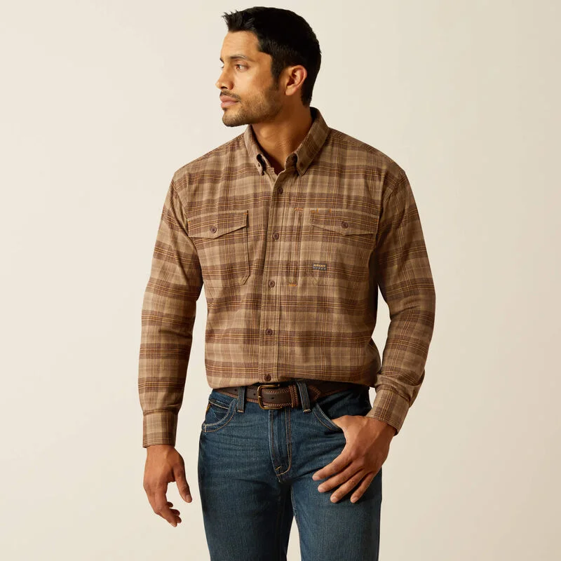 Rebar Flannel DuraStretch Work Shirt Long Sleeve - Chocolate Chip