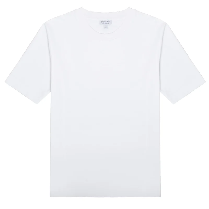 Sunspel Womens Mid Sleeve T-Shirt White