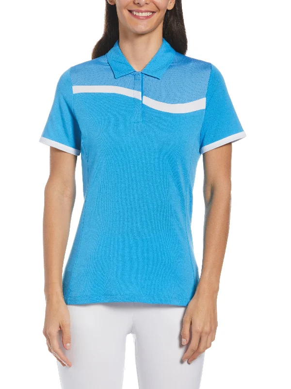 Womens Swing Tech™ Asymmetrical Color Block Golf Polo