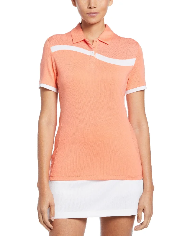 Womens Swing Tech™ Asymmetrical Color Block Golf Polo