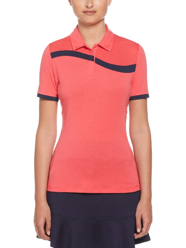 Womens Swing Tech™ Asymmetrical Color Block Golf Polo