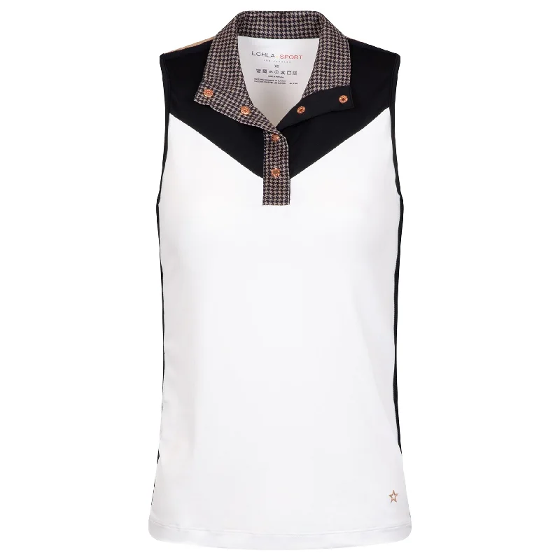 Womens The Isabel Sleeveless Polo White - AW24